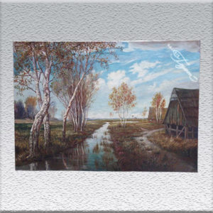 H. Westhoff: Worpsweder Landschaft (1944) Ölgemälde, ungerahmt, 68 x 100 cm 790,- €