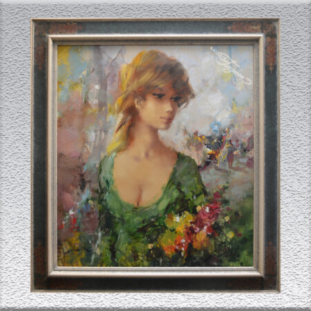 C. Jerczek: Damen-Portrait, Ölgemälde, gerahmt