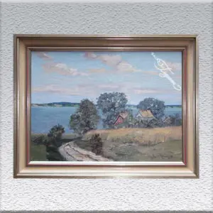 Hans Hentschke: Landschaft am Gewässer Ölgemälde, gerahmt, 62 x 82 cm 750,- €