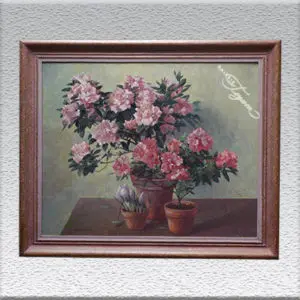 Carl Berndt: Blumenbild Ölgemälde, mit Modellrahmen ger., flickendoubliert 80 x 95 cm