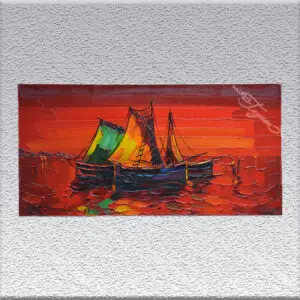 Bardeau: Segelboote im Abendrot