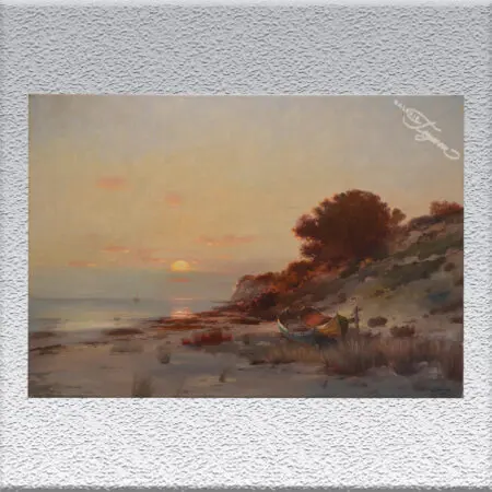 G. König: Sonnenuntergang an der Ostsee, Ölgemälde, ungerahmt