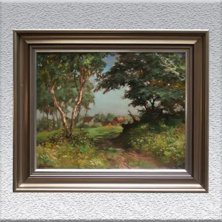 Klaus Bemmer: Birken am Knick, 1954, Ölgemälde, gerahmt